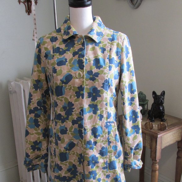 Floral Long Light Weight Coat - Picture 1 of 7